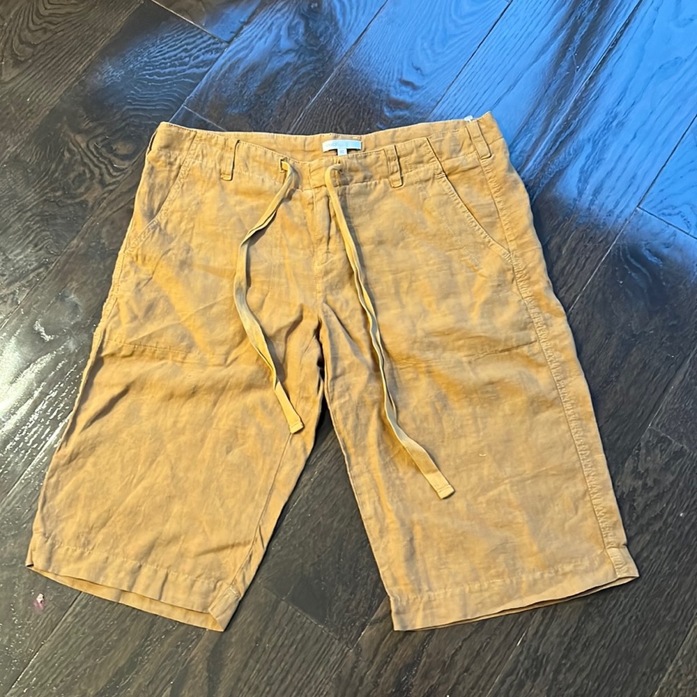 Vince linen shorts 🩳 mustard brown sz XS